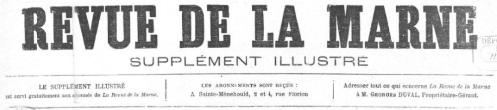 Photo (BnF / Gallica) de : Revue de la Marne. Supplément illustré. Sainte-Menehould, [1888 ?-1906 ?]. ISSN 2137-3256.