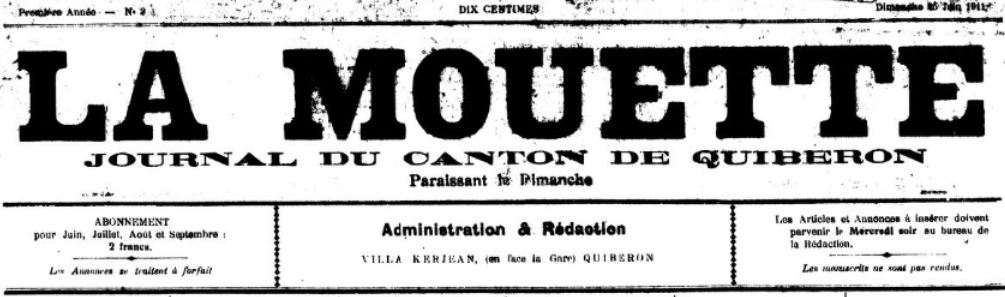 Photo (BnF / Gallica) de : La Mouette. Quiberon, 1911. ISSN 2132-6134.