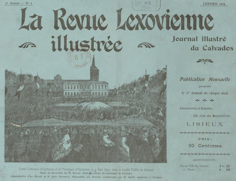 Photo (BnF / Gallica) de : La Revue lexovienne illustrée. Lisieux, 1907-1908. ISSN 2137-4473.