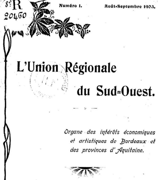 Photo (BnF / Gallica) de : L'Union régionale du Sud-Ouest. Bordeaux, 1903. ISSN 2106-1505.