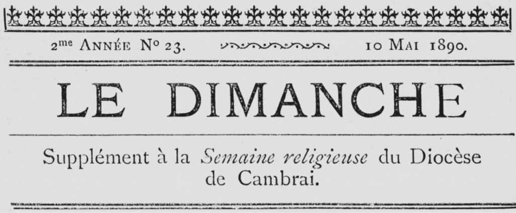 Photo (BnF / Gallica) de : Le Dimanche. Lille, 1889-[1896 ?]. ISSN 2125-8953.