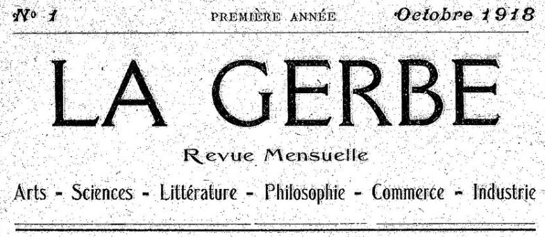 Photo (BnF / Gallica) de : La Gerbe. Nantes, 1918-1921. ISSN 2128-8372.