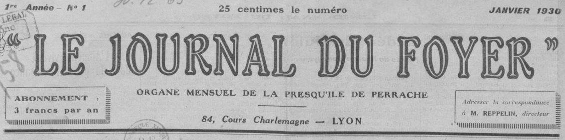 Photo (BnF / Gallica) de : Le Journal du foyer. Lyon, 1930-1939. ISSN 2130-8802.