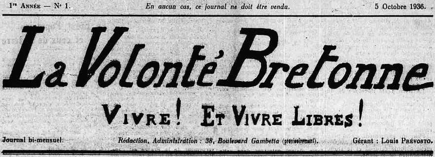 Photo (Finistère. Archives départementales) de : La Volonté bretonne. Brest, 1936-1940. ISSN 1966-1193.