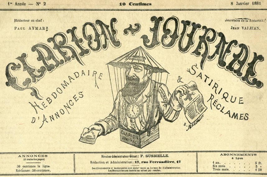 Photo (Bibliothèque municipale (Lyon)) de : Clarion-Journal. Lyon, 1881. ISSN 2123-9908.