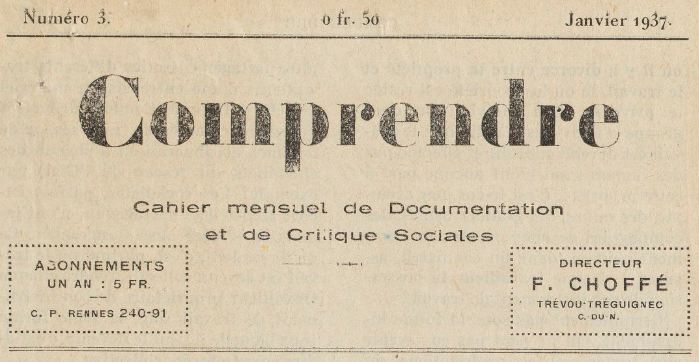 Photo (BnF / Gallica) de : Comprendre. Trévou-Tréguignec, 1936-[1937 ?]. ISSN 1963-7063.