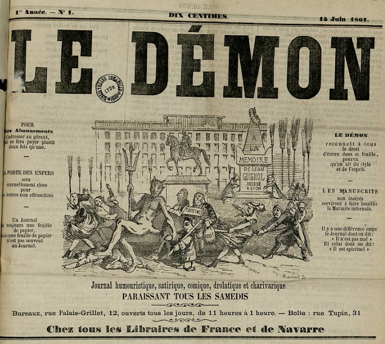 Photo (Bibliothèque municipale (Lyon)) de : Le Démon. Lyon, 1867-[1867 ?]. ISSN 2125-7310.