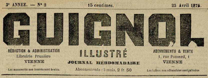 Photo (Bibliothèque municipale (Lyon)) de : Guignol illustré. Vienne : Librairie Prunière, 1875. ISSN 2129-0865.