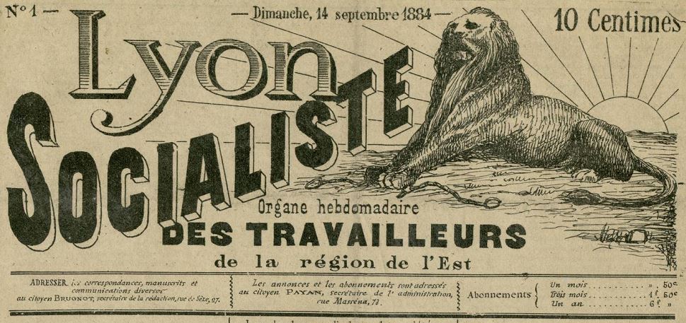 Photo (Bibliothèque municipale (Lyon)) de : Lyon-socialiste. Lyon, 1884. ISSN 2131-7410.