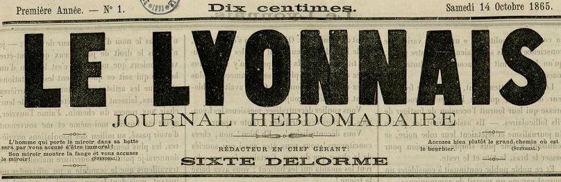 Photo (Bibliothèque municipale (Lyon)) de : Le Lyonnais. Lyon, 1865-[1865 ?]. ISSN 2131-7542.