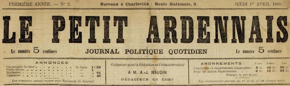Photo (Ardennes. Archives départementales) de : Le Petit Ardennais. Charleville, 1880-1944. ISSN 2019-2606.