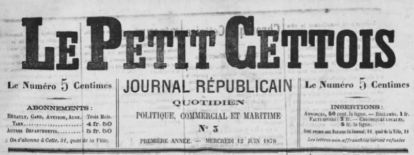 Photo (Occitanie) de : Le Petit Cettois. Cette, [1878 ?]-1885. ISSN 2134-0269.