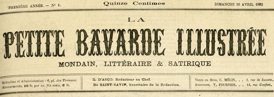 Photo (Bibliothèque municipale (Lyon)) de : La Petite Bavarde illustrée. Lyon, 1882. ISSN 2134-5368.