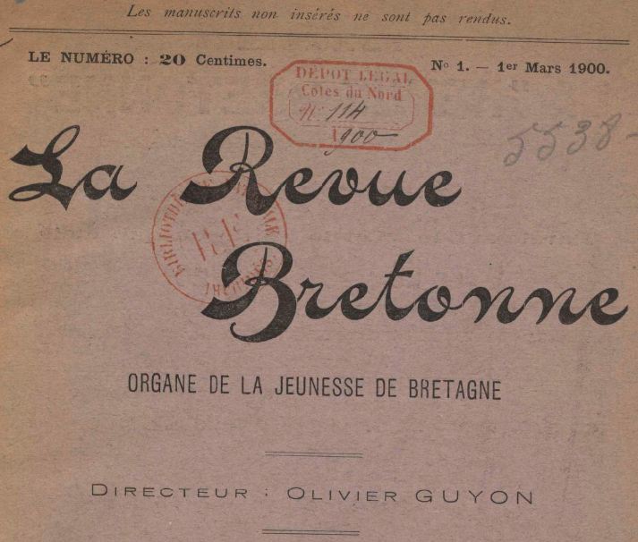 Photo (BnF / Gallica) de : La Revue bretonne. Saint-Brieuc, 1900. ISSN 2022-2920.