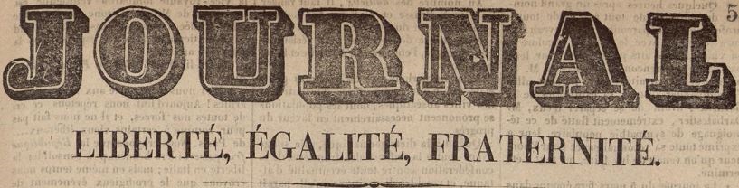 Photo (Bibliothèque municipale (Lyon)) de : Journal. Lyon : J.-M. Bajat, 1848. ISSN 2110-3127.