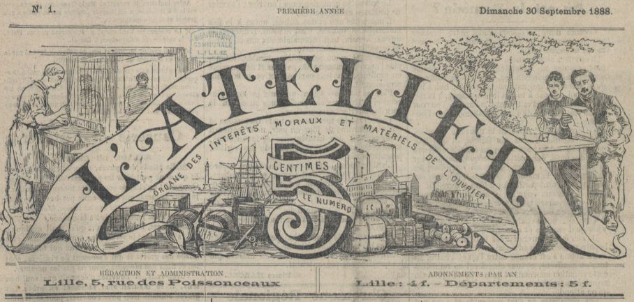 Photo (Médiathèque municipale Jean-Lévy (Lille)) de : L'Atelier. Lille, 1888-1889. ISSN 2121-0799.