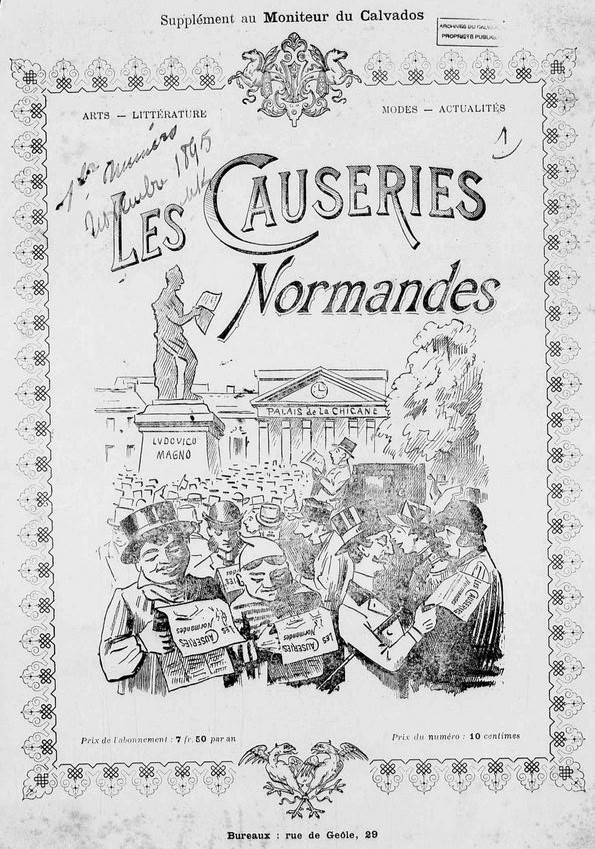 Photo (Calvados. Archives départementales) de : Les Causeries normandes. Caen, 1895-1897. ISSN 2123-5473.
