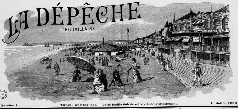 Photo (Calvados. Archives départementales) de : La Dépêche trouvillaise. Trouville-sur-Mer, 1893. ISSN 2125-8147.