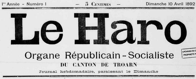 Photo (Calvados. Archives départementales) de : Le Haro. Dives, 1892. ISSN 2129-1128.