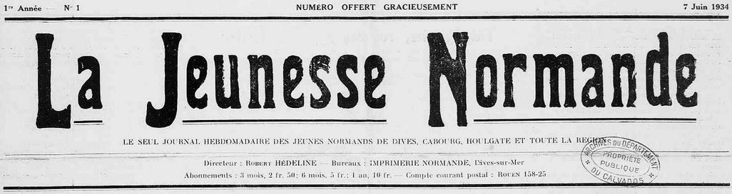 Photo (Calvados. Archives départementales) de : La Jeunesse normande. Dives-sur-Mer, 1934. ISSN 2130-114X.