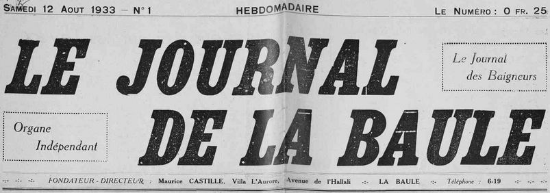 Photo (Loire-Atlantique. Archives départementales) de : Le Journal de La Baule. La Baule, 1933. ISSN 2130-4238.