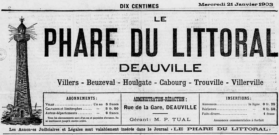Photo (Calvados. Archives départementales) de : Le Phare du littoral. Deauville, 1903. ISSN 2134-9274.