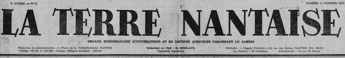 Photo (Loire-Atlantique. Archives départementales) de : La Terre nantaise. Nantes, 1934-1940. ISSN 2138-6005.