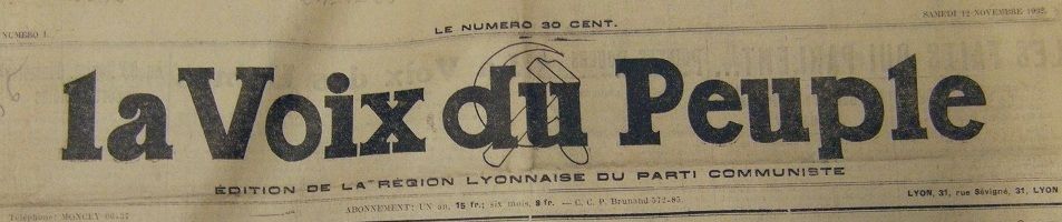 Photo (BnF / Gallica) de : La Voix du peuple. Lyon, 1932-1955. ISSN 2140-2434.