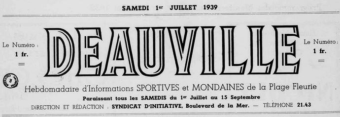 Photo (Calvados. Archives départementales) de : Deauville. Deauville, 1939. ISSN 1963-983X.