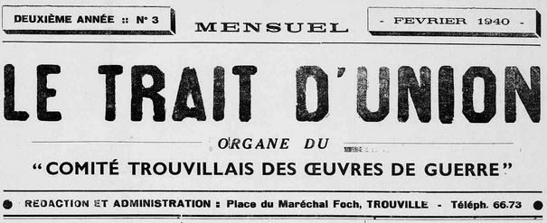 Photo (Calvados. Archives départementales) de : Le Trait d'union. Trouville, 1939-1940. ISSN 2491-7540.