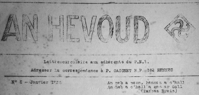 Photo (Institut de documentation bretonne et européenne) de : An Hevoud. Rennes, 1936. ISSN 2496-8498.