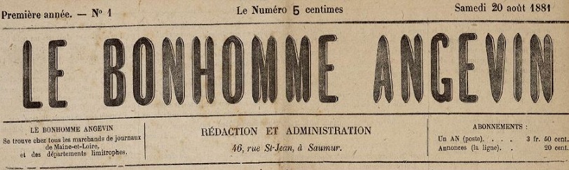 Photo (Bibliothèque municipale (Saumur, Maine-et-Loire)) de : Le Bonhomme angevin. Saumur, 1881-[1940 ?]. ISSN 2122-0905.