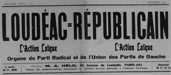 Photo (Côtes-d'Armor. Archives départementales) de : Loudéac-républicain. Paris, 1932-1934. ISSN 1966-1177.