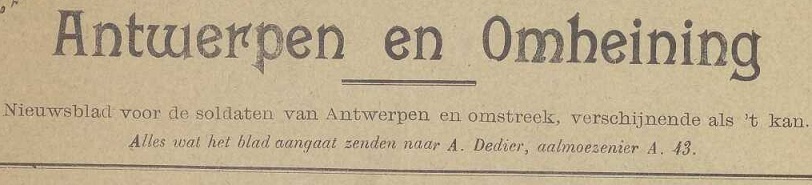 Photo (Vlaams instituut voor archivering) de : Antwerpen en omheining. Rennes, 1915. ISSN 2494-422X.