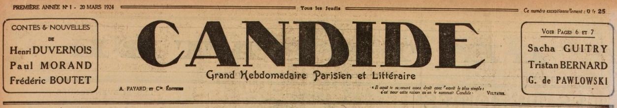 Photo (BnF / Gallica) de : Candide. Paris : Fayard, 1924-1944. ISSN 1255-9911.