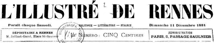 Photo (Bibliothèque de Rennes métropole, Les Tablettes rennaises) de : L'Illustré de Rennes. Paris, 1881-1882. ISSN 2129-2914.