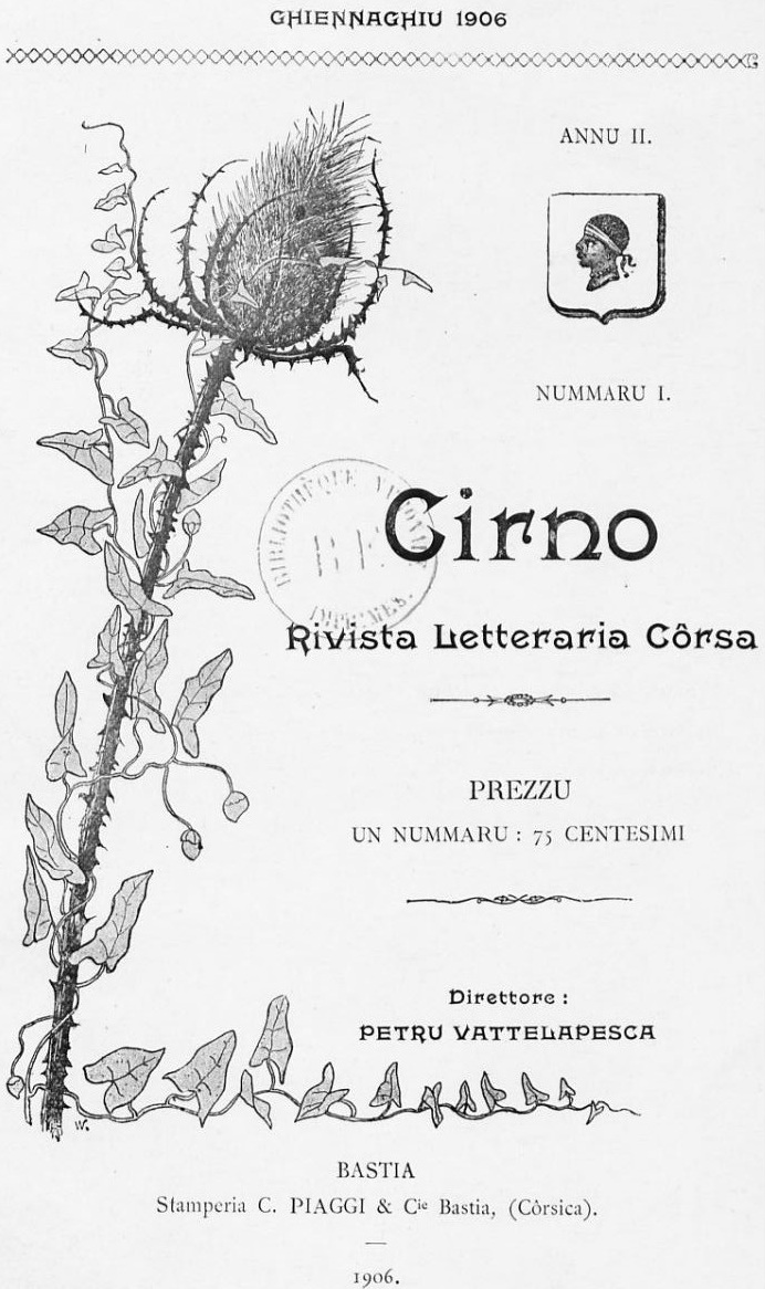 Photo (BnF / Gallica) de : Cirno. Bastia, [1905 ?-1908 ?]. ISSN 2123-9134.