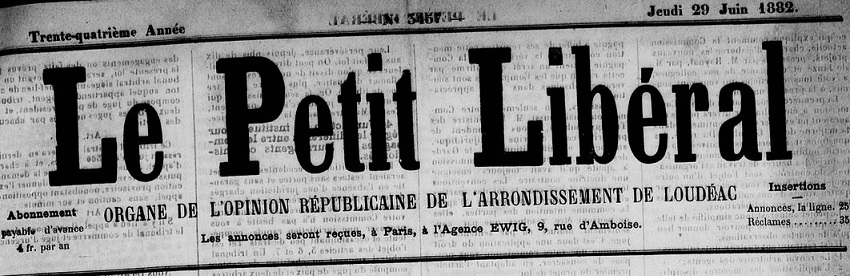 Photo (Côtes-d'Armor. Archives départementales) de : Le Petit libéral. Loudéac, 1882-1944. ISSN 1148-5256.