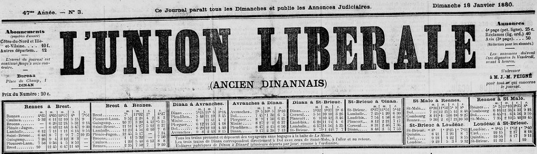 Photo (Côtes-d'Armor. Archives départementales) de : L'Union libérale. Dinan, 1880-1942. ISSN 1963-790X.