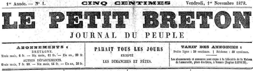 Photo (Morbihan. Archives départementales) de : Le Petit Breton. Vannes, 1878-1890. ISSN 2133-9961.