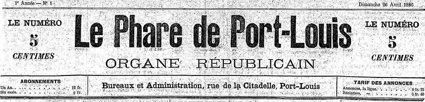 Photo (Morbihan. Archives départementales) de : Le Phare de Port-Louis. Port-Louis, 1896-1897. ISSN 2134-9142.