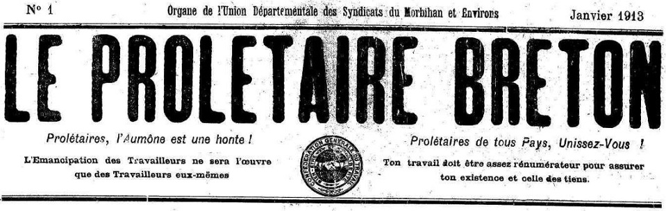 Photo (Morbihan. Archives départementales) de : Le Prolétaire breton. Lorient, 1912-[1937 ?]. ISSN 2135-5568.