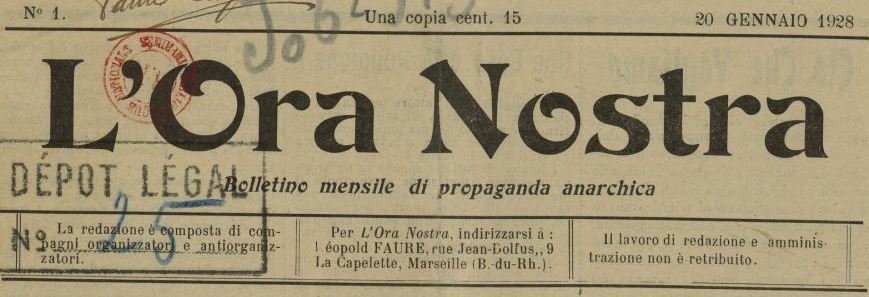 Photo (BnF / Gallica) de : L'Ora nostra. Marseille, 1928. ISSN 2133-3378.