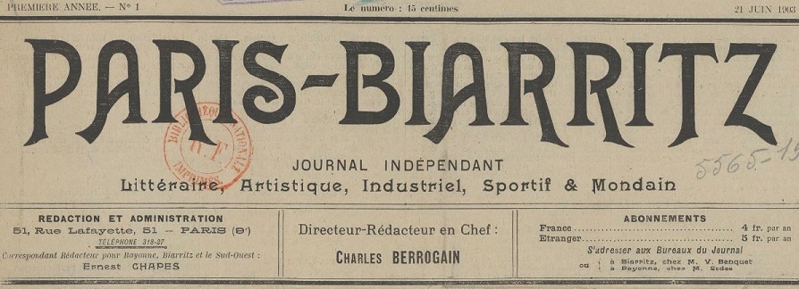 Photo (BnF / Gallica) de : Paris-Biarritz. Paris, 1903. ISSN 2133-5400.