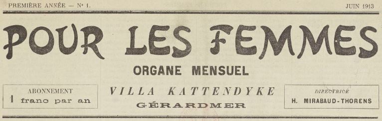Photo (BnF / Gallica) de : Pour les femmes. Gérardmer, 1913-1914. ISSN 2018-0934.