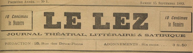 Photo (Montpellier. Bibliothèques municipales) de : Le Lez. Montpellier, 1883-[1885 ?]. ISSN 2025-265X.