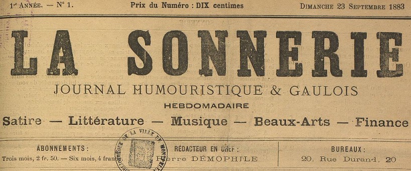 Photo (Montpellier. Bibliothèques municipales) de : La Sonnerie. Montpellier, 1883. ISSN 2025-5845.