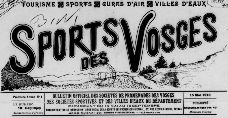 Photo (BnF / Gallica) de : Sports des Vosges. Épinal, 1910-[1928 ?]. ISSN 2138-3367.