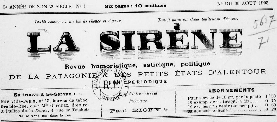 Photo (BnF / Gallica) de : La Sirène. Saint-Servan, [1901 ?-1905 ?]. ISSN 2138-1402.