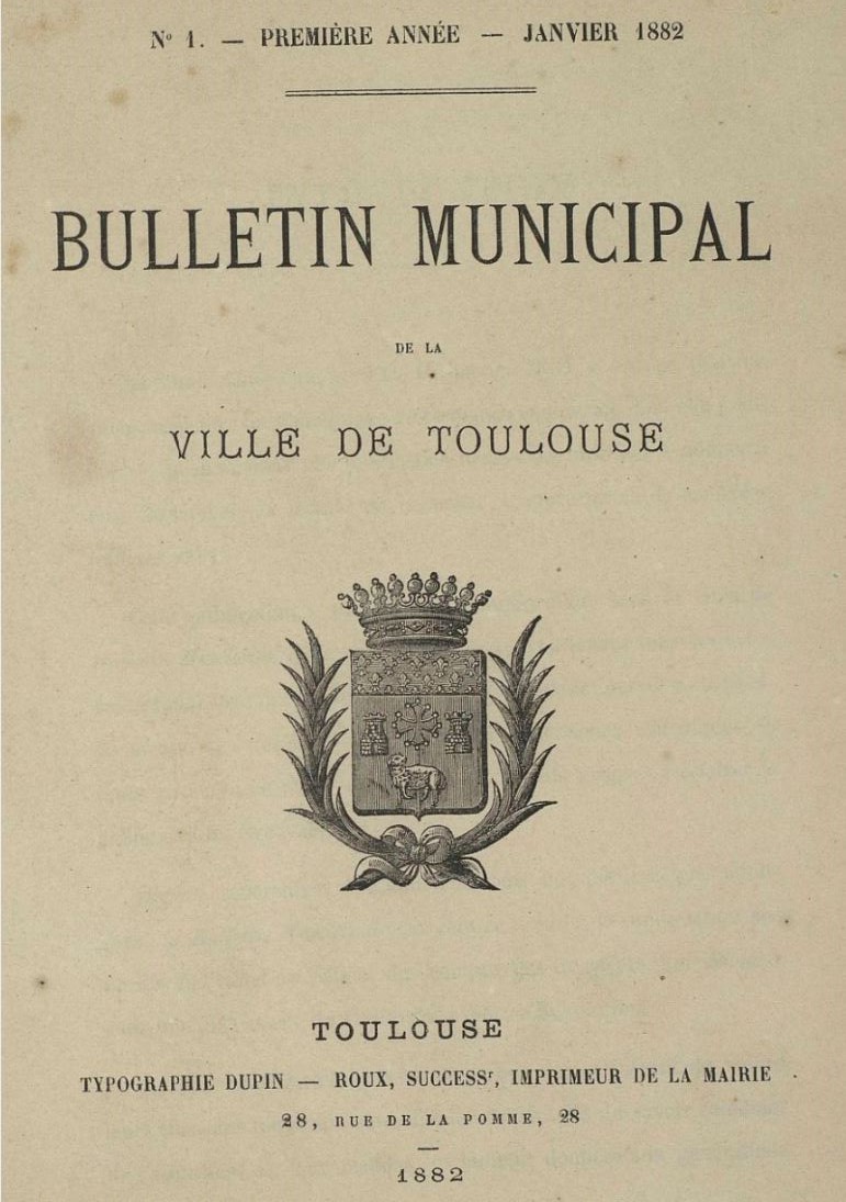 Photo (BnF / Gallica) de : À Toulouse. Toulouse : Mairie, [1879 ?]-. ISSN 2023-2586.